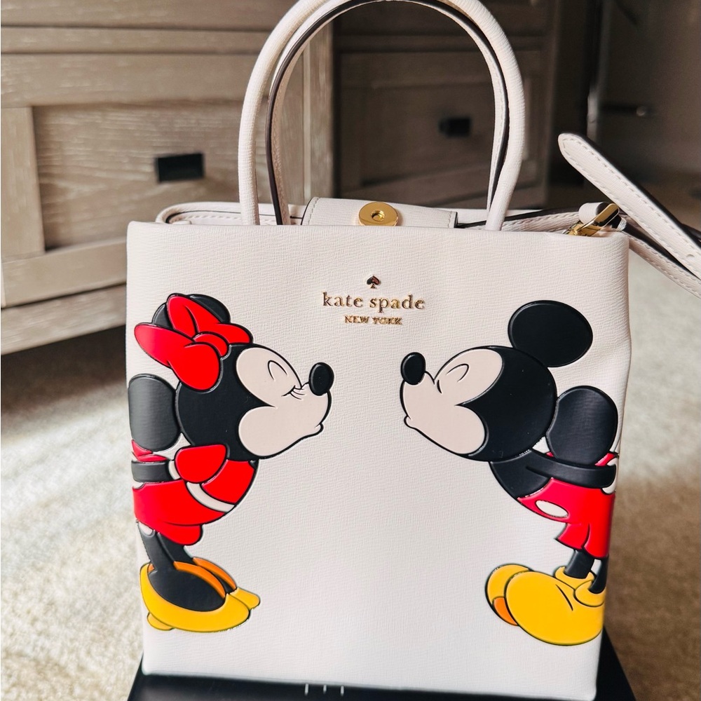 Disney Kate Spade Cream and Gold Handbag